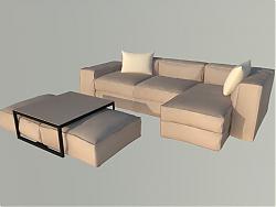 现代布艺沙发SU模型