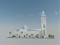 清真寺建筑和平鸽子SU模型