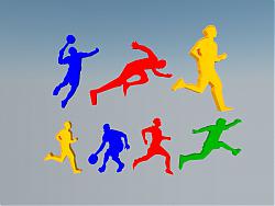 运动人物运动雕塑跑步人物SU模型