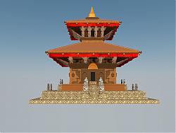 尼泊尔寺庙建筑SU模型