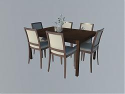 餐桌椅家具SU模型
