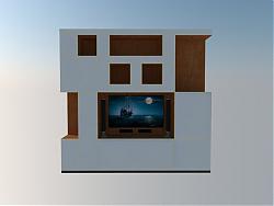 木制电视柜组合柜SU模型