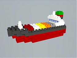 乐高积木船SU模型