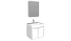 简单浴室柜镜子SU模型