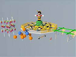 小蜜蜂主题游乐场SU模型