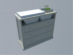 浴室柜置物柜SU模型