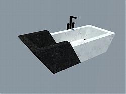 浴室大理石浴缸SU模型