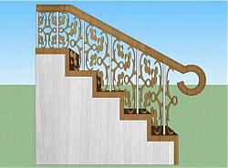 室内步梯楼梯SU模型
