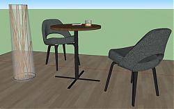 咖啡桌椅子装饰SU模型