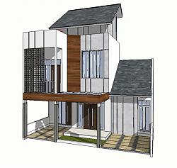 美式住宅屋SU模型