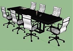 会议桌椅办公家具旋转椅SU模型