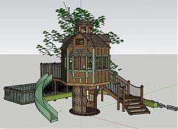 树屋房子住宅SU模型