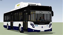 公交车巴士车公共汽车SU模型