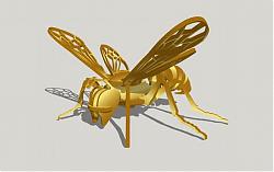 金色蜜蜂雕塑SU模型