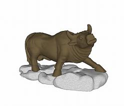 水牛牛雕塑牛SU模型
