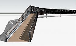 现代廊桥桥梁SU模型