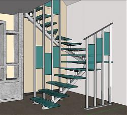 楼梯螺旋复式SU模型