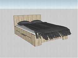 木板床床铺SU模型