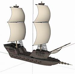 战船帆船工艺品SU模型