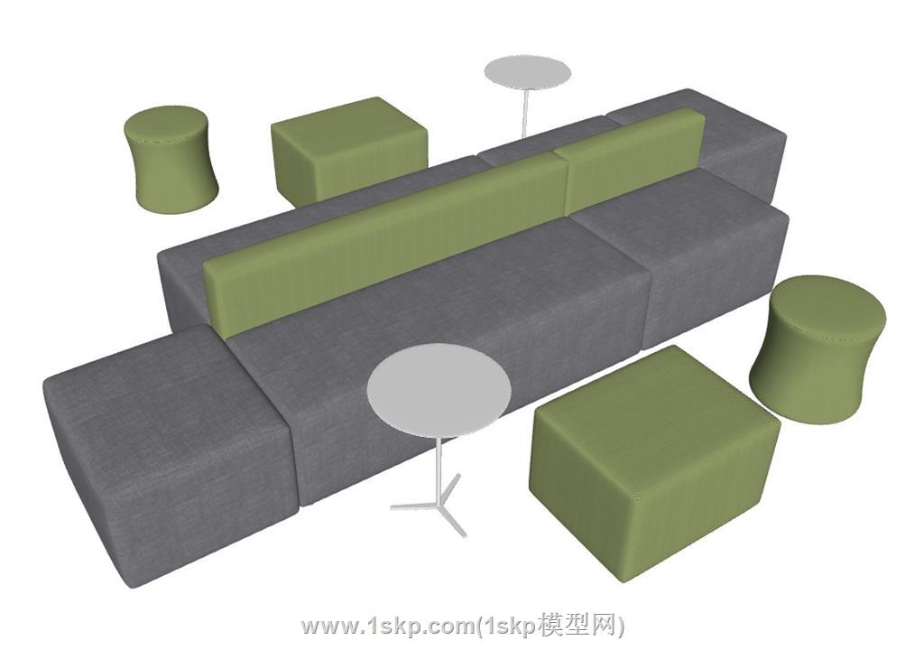 休闲区组合沙发sketchup免费下载(ID93615)分享作者是王i一