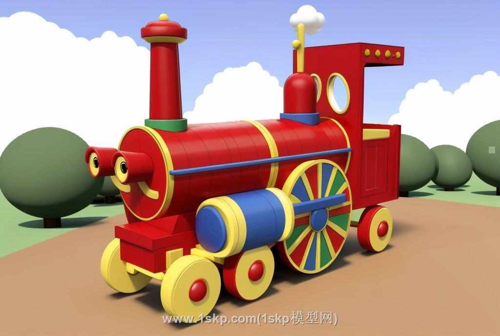 儿童玩具火车头SU模型分享作者是风云