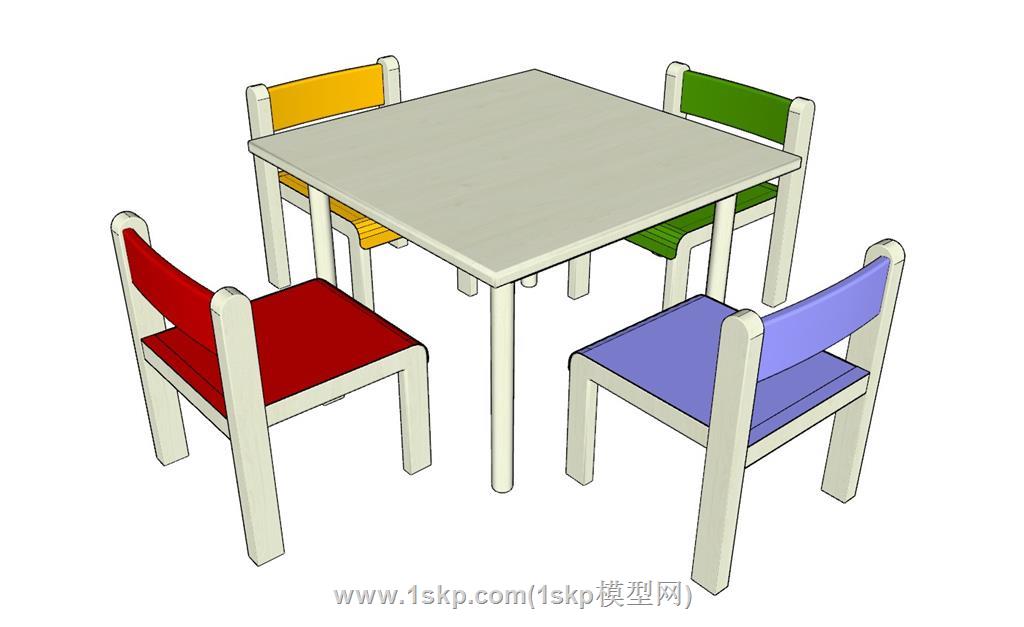 儿童桌椅SU模型分享作者是KingTiger