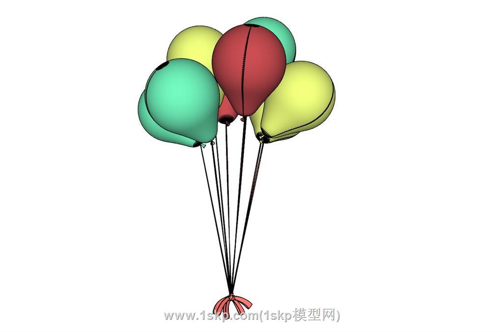 氢气球SU模型上传日期是2024-02-12