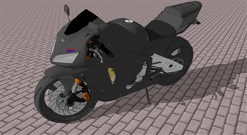 摩托车电动车车SU模型
