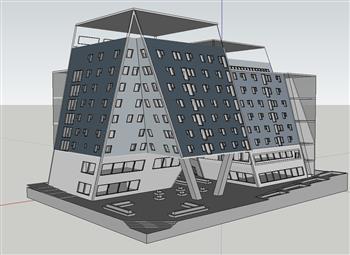 异形办公楼建筑SU模型