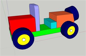 儿童积木车玩具SU模型