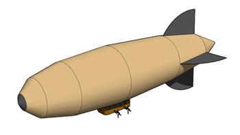 空中飞艇热气球SU模型