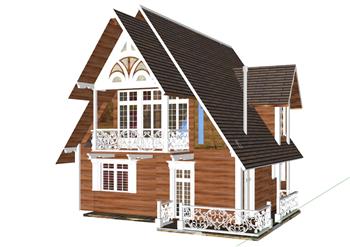 美式住宅建筑SU模型