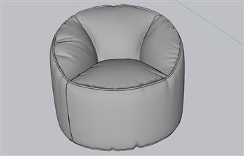 单人座沙发椅SU模型(ID28980)