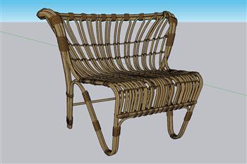 藤椅竹椅SU模型