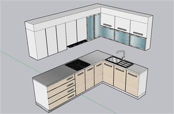 su怎么画厨房橱柜吊柜模型？(ID29267)