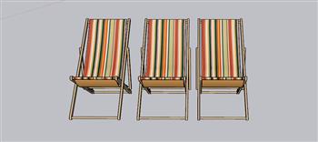 太阳椅折叠椅躺椅SU模型