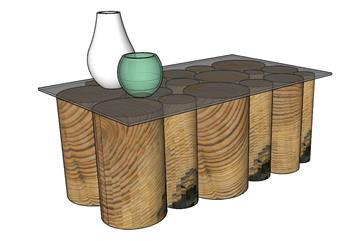 如何画木头茶几桌子？附su模型(ID30051)