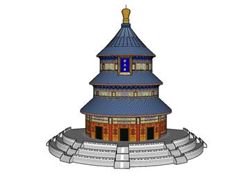 天坛古建筑SU模型