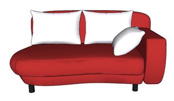 红色两人座沙发草图大师素材(ID31159)