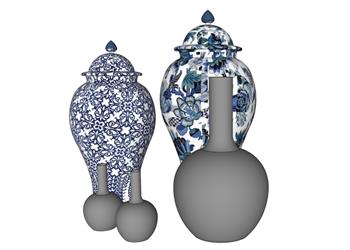陶瓷花瓶装饰SU模型