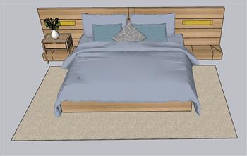 床铺双人床su模型(ID32985)