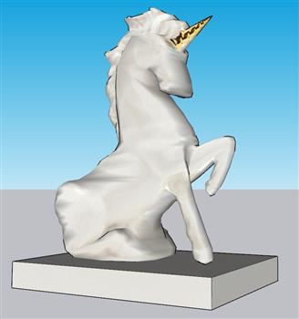 独角兽小马雕塑SU模型