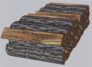 柴火木材木头su免费模型(ID33918)