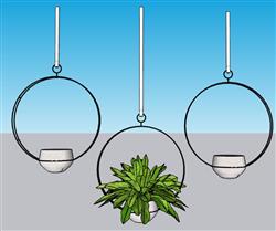 吊篮装饰植物免费su模型(ID34706)