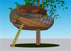创意景观树屋su模型(ID36379)