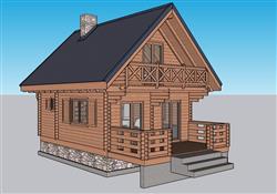 美式木屋住宅房屋su免费素材(ID37347)