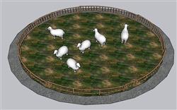 羊圈牲畜农场围栏su免费模型(ID37670)