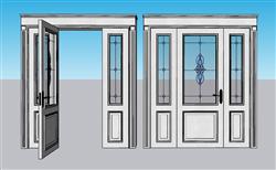 欧式玻璃门室内门SU模型(ID39793)