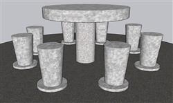 石桌石凳草图模型(ID39928)