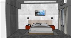 卧室床铺草图模型(ID40314)